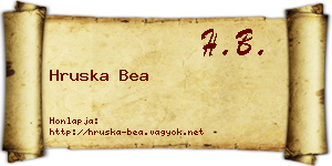 Hruska Bea névjegykártya